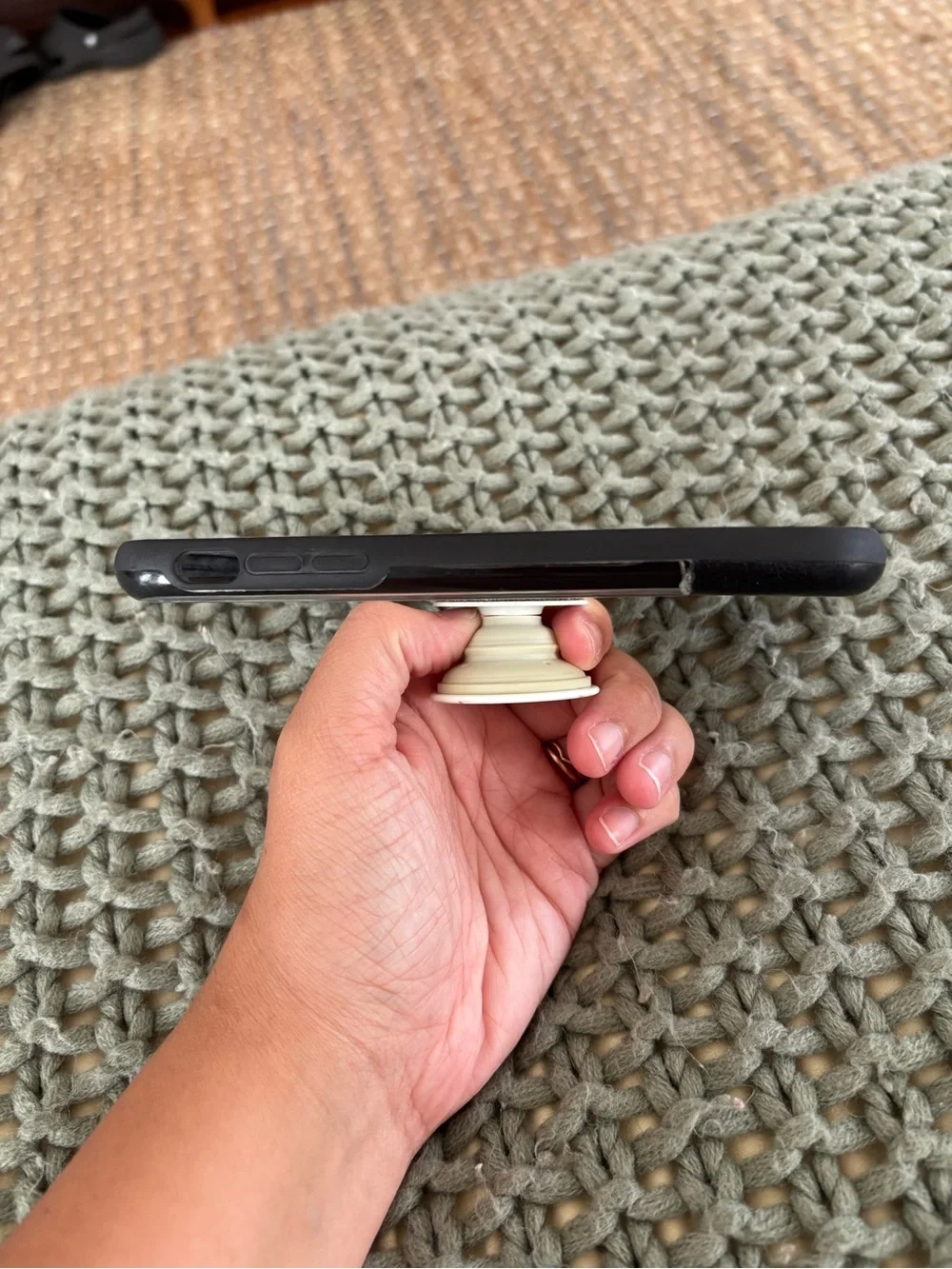 otterbox plastic & leather case for iPhone XR with popsocket